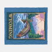 Fly Fishing Scene - Wyoming Fleece Deken (Voorkant (Horizontaal))
