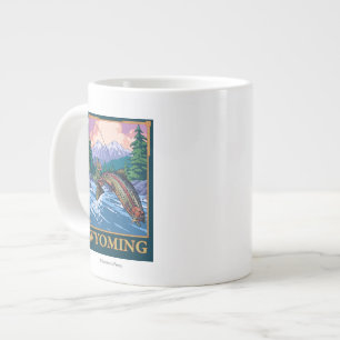Fly Fishing Scene - Wyoming Grote Koffiekop