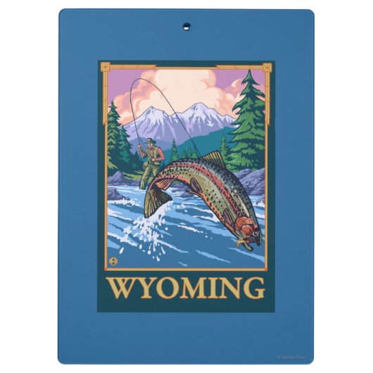 Fly Fishing Scene - Wyoming Klembord (Achterkant)