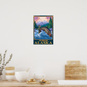 Fly Fishing Scene - Yukon, Alaska Poster (Keuken)