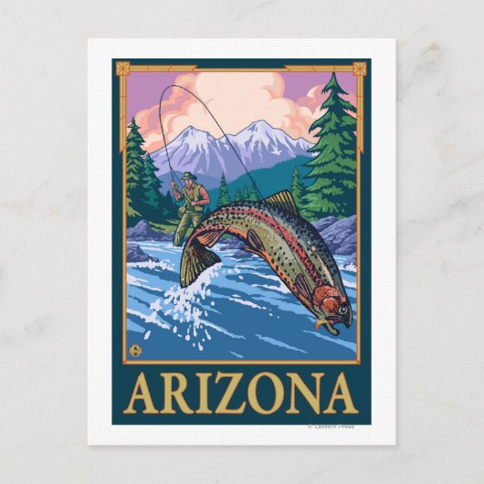 Fly Fishing SceneArizona Briefkaart (Voorkant)