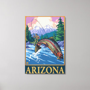 Fly Fishing SceneArizona Canvas Afdruk