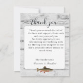 Fly Fishing Thema Trouwdag  3 foto collage Bedankkaart (Achterkant)