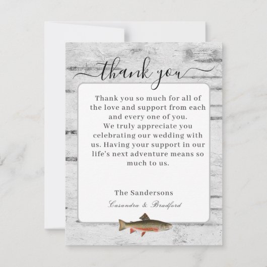 Fly Fishing Thema Trouwfeest  3 foto collage Bedankkaart (Achterkant)