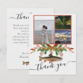 Fly Fishing Thema Trouwfeest  3 foto collage Bedankkaart (Voorkant / Achterkant)