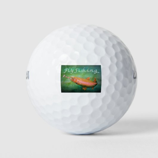 Fly Fishing Trout Salmon / Rainbow Trout Gift Golfballen (Voorkant)