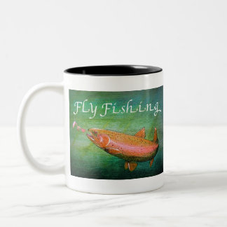 Fly Fishing Trout Salmon/Rainbow Trout Gift Tweekleurige Koffiemok