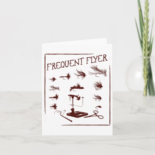 Fly Fishing Tying Funny Fisherman Kerstvader Kaart (Voorkant)