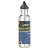Fly Fishing with Fisherman silhouette Personalize Waterfles (Links)