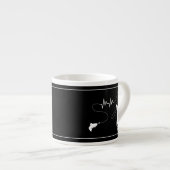 Fly Fishing Woman Heartbeat Espresso Cup Espresso Kop (Voorkant rechts)