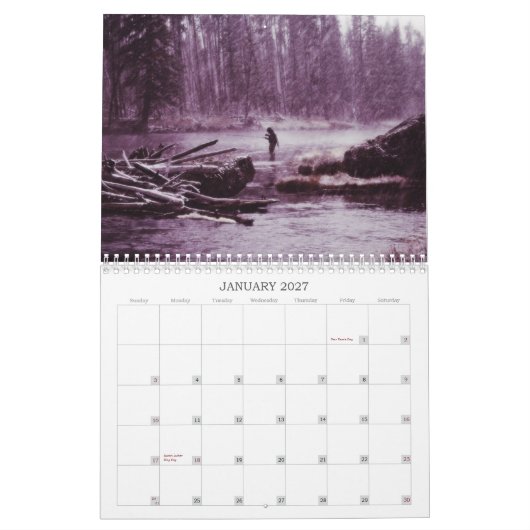Fly Fising Calendar Kalender (Jan 2027)