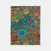 Fly, fly dragonfly on brown fleece deken (Voorkant)