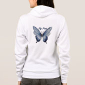 Fly Free – Blue Butterfly Art Design Hoodie (Achterkant)