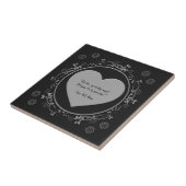 Fly Free Metallic Silver Heart Black Pet Memorial Tegeltje (Zijkant)