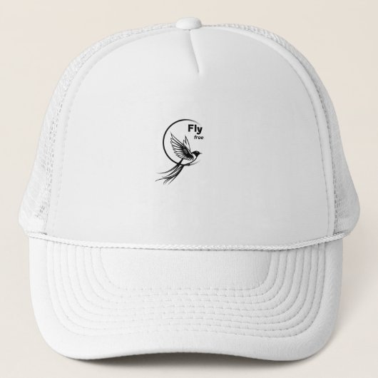 Fly Free Minimalist Bird Silhouette Trucker Pet (Voorkant)