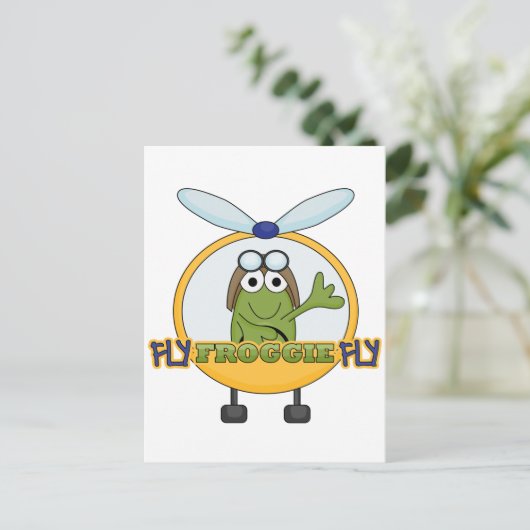 Fly Froggie Fly Helicopter Tshirts en cadeaus Briefkaart (Staand voorkant)