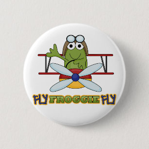 Fly Froggie Fly Tshirts en Gifts Ronde Button 5,7 Cm