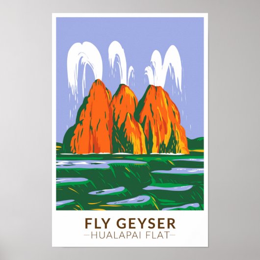 Fly Geyser Hualapai Flat Nevada Vintage Poster (Voorkant)
