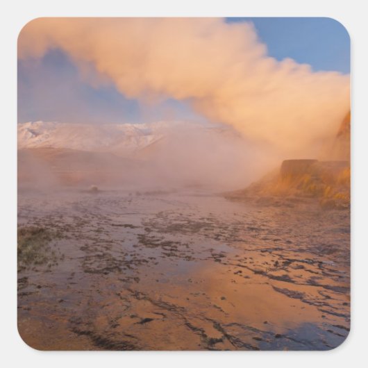 Fly Geyser in de Black Rock Desert Vierkante Sticker (Voorkant)