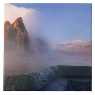 Fly Geyser met besneeuwde Granite Range Tegeltje
