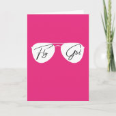 Fly Girl Aviator Zonnebril, Schattigee Roze Verjaa Kaart (Voorkant)