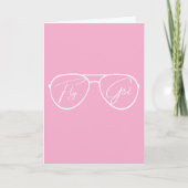 Fly Girl Aviator Zonnebril, Schattigee Roze Verjaa Kaart (Voorkant)