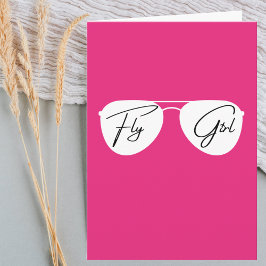 Fly Girl Aviator Zonnebril, Schattigee Roze Verjaa Kaart