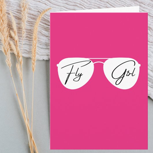 Fly Girl Aviator Zonnebril, Schattigee Roze Verjaa Kaart