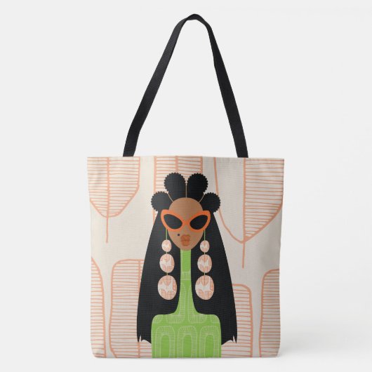 Fly Girl Oranje en Green Shoulder Tas (Voorkant)