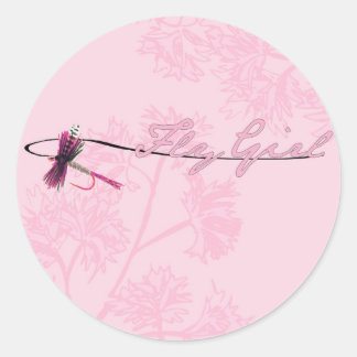 Fly Girl Ronde Sticker