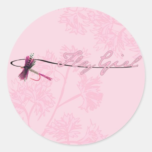 Fly Girl Ronde Sticker (Voorkant)