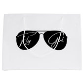 Fly Girl Script Black Aviator Zonnebril Verjaardag Groot Cadeauzakje (Voorkant)