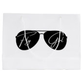 Fly Girl Script Black Aviator Zonnebril Verjaardag Groot Cadeauzakje (Achterkant)