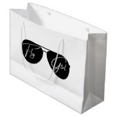 Fly Girl Script Black Aviator Zonnebril Verjaardag Groot Cadeauzakje (Voorkant Gekanteld)