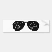 'Fly Girl' Script op Black Aviator Zonnebril, Fun Bumpersticker (Voorkant)