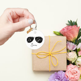 'Fly Girl' Script op Black Aviator Zonnebril, Fun Sleutelhanger