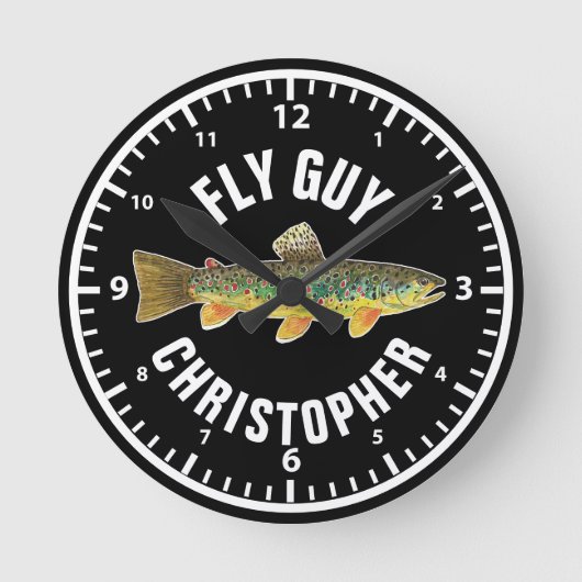FLY GUY Brown Trout Vist de visserij persoonlijk a Ronde Klok (Voorkant)