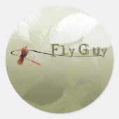 Fly Guy Ronde Sticker (Voorkant)