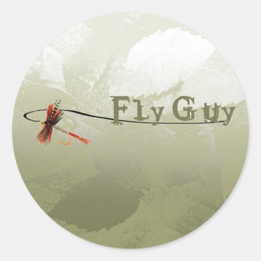 Fly Guy Ronde Sticker (Voorkant)