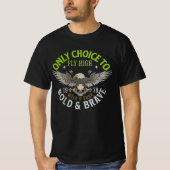 Fly High Bold en Brave Bird Graphic T-Shirt (Voorkant)