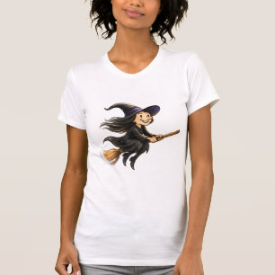 Fly High, Cast Spells: Schattige Witch Graphic T-s T-shirt
