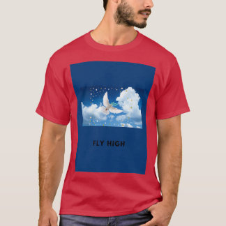 Fly high design white dove t-shirt
