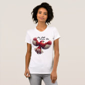 Fly High, Dream Big - Inspirerend rode vogel T-shirt (Voorkant volledig)