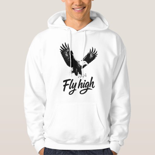 Fly High Eagle Illustratie Hoodie (Voorkant)