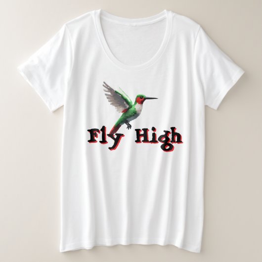 Fly High Hummingbird Grote Maat T-shirt (Design voorkant)