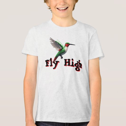 Fly High Hummingbird Tri-Blend Shirt (Voorkant)