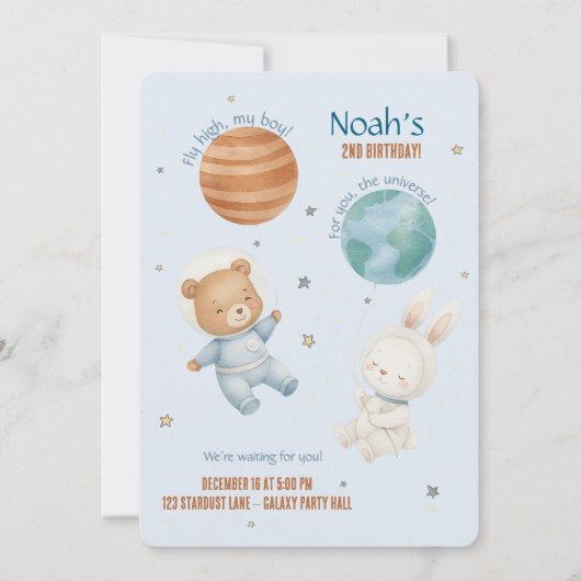 Fly High, Little Astronaut Kaart (Voorkant)