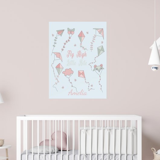 Fly High Little Kite Custom Name Poster (Kinderkamer 2)