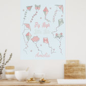 Fly High Little Kite Custom Name Poster (Keuken)