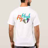 Fly High - Retro High-Top Sneaker Neon Art T-shirt (Achterkant)